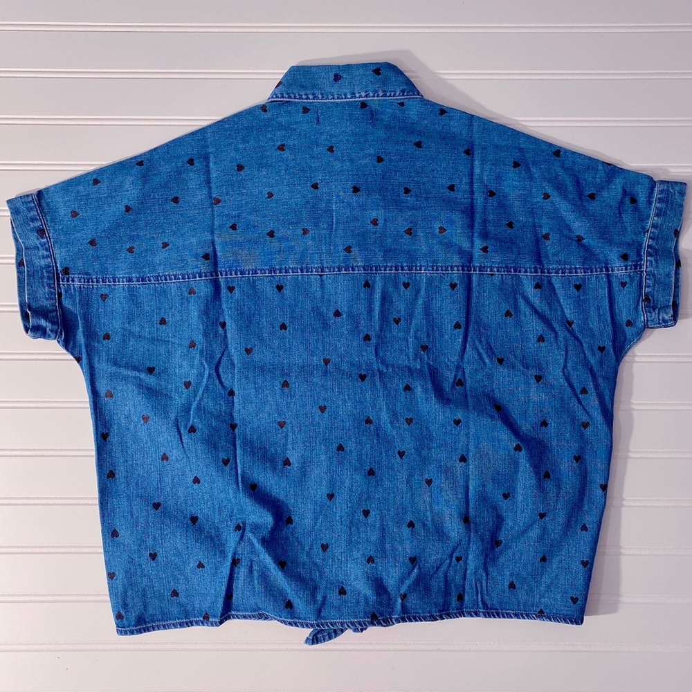 Madewell Denim Short-Sleeve Tie-Front Shirt Size S - Picture 8 of 12